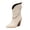 Beige, variant on NOKIO Women's Pointed Toe Chun𝗄𝗒 B𝗈𝗈𝑡𝑠 Western B𝗈𝗈𝑡𝑠 Fashion Chain Ladies Shoes Cowboy Booties Fashion Mid Calf Shoes Comfortable Pull On Booties for Outdoor