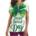 thumbnail image 2 of BiZtdJrK Women's Stretch V Neck Medical Scrub Tops with Pockets St. Patrick's Day Fashion Print Scrubs Shirts 2025 Summer Short Sleeve Tshirts Multicolor S Lightning Sale, 2 of 6