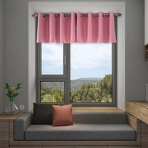 RnemiTe-amo Short Curtains Pink Half Window Curtains for Bedroom,Thermal Insulated Light Blocking Window Draperies Drapes Privacy Protect Energy Efficient for Small Windows Bedroom,W29 x L14 inch