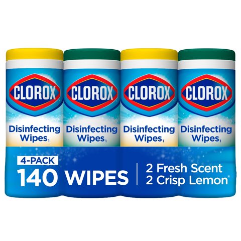 Clorox Disinfecting Wipes (140 Count Value Pack), Bleach Free Cleaning Wipes - 4 Pack - 35 Count Each