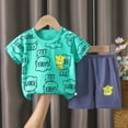 thumbnail image 2 of Karoyedx Pajamas for Toddler Boys Kids Baby Toddler Pajamas for Girl and Boy Sleepwear Summer Pja Homewear Cotton Sky Blue Size,6-12 Months, 2 of 5
