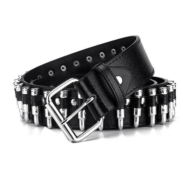 Txlixc Cinturón de hombre y mujer, Remache de bala punk con cinturón artificial Txlixc moda