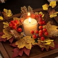 thumbnail image 5 of 1PC Fall Candle Ring Wreath with Maple Leaves and Berries, Decorative Ring for Pillar Candles, Farmhouse Table Centerpiece for Thanksgiving & Autumn Harvest Decor, 5 of 9