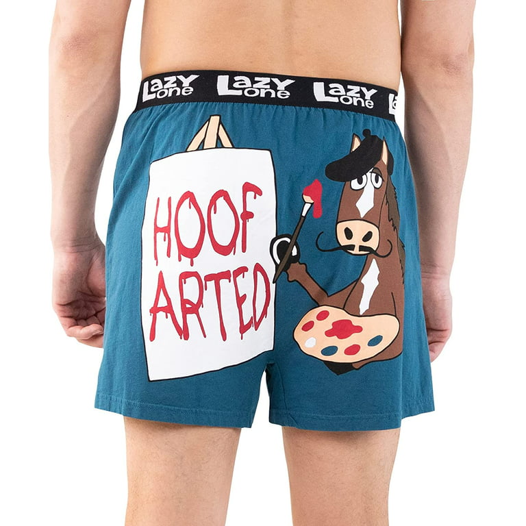 LazyOne Funny Animal Boxers, Hoof Arted, Humorous Underwear, Gag