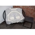 thumbnail image 2 of SAOL Knit Throw Blanket Aran Tree of Life Decorative Cover for Bed Sofa Couch Soft Wool Blend (Grey, 71"L x 47"W), 2 of 3
