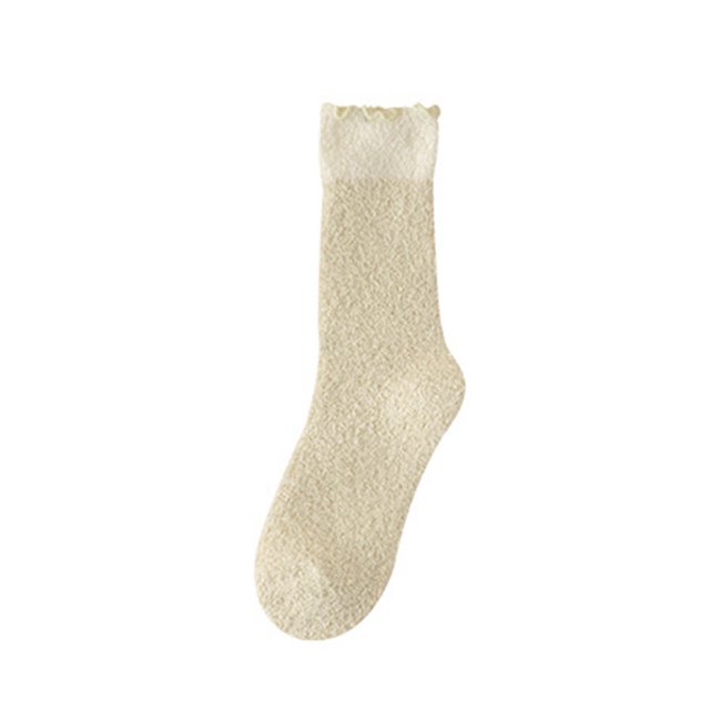 Ohufall Women's Winter Mid Tube Socks With Fleece For Warmth And Cold Protection Fleece Socks