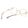 thumbnail image 5 of HBMYN Women Fashion Blue Light Blocking Oversized Reading Glasses +2.0,Metal Gold Rimless Bling Readers, 5 of 8