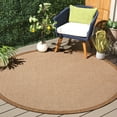 thumbnail image 2 of SAFAVIEH Sisal All-Weather Dixie Bordered Indoor/Outdoor Area Rug, Natural/Brown, 6'7" x 6'7" Round, 2 of 13