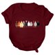 thumbnail image 1 of Gibobby Camisetas Mujer Manga Corta Mujeres Casual Impresión Manga Corta Cuello Redondo Camiseta Suelta Blusa Tops(Vino,M), 1 of 4