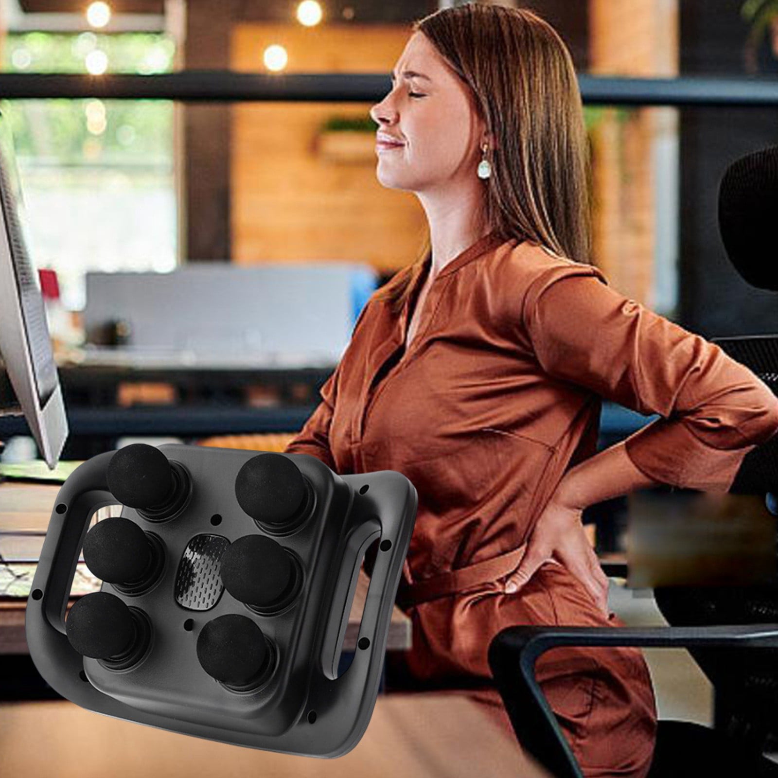 Massage Gun, 6 Head Deep Tissue Quiet Massager, Portable Muscle Massage Gun for Back Neck Muscle Relieve, 9 Levels Speed Modes, Digital Display 6 Massage Heads Link Drive System