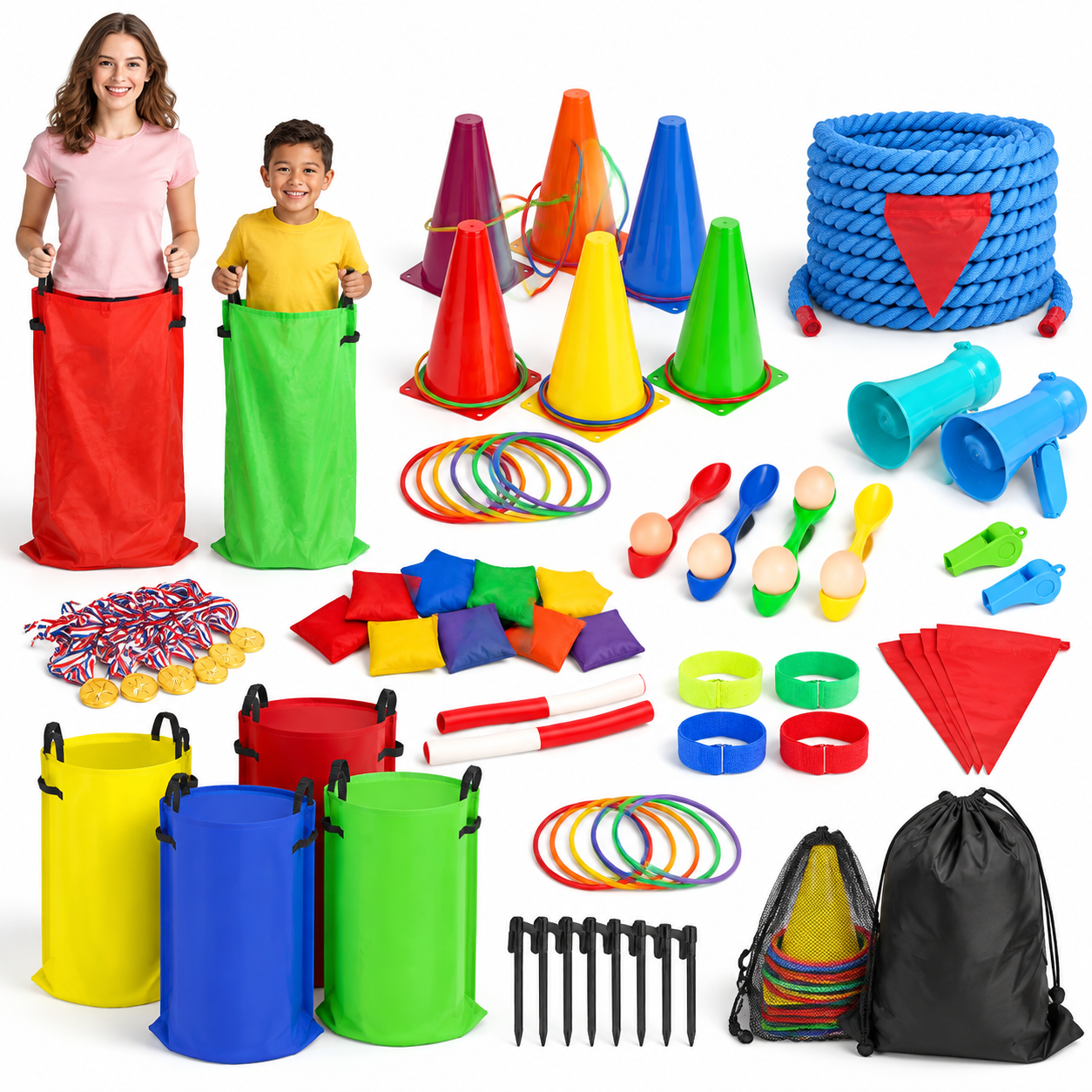 8-in-1 Outdoor Lawn Game Set for Adults and Family Group Events