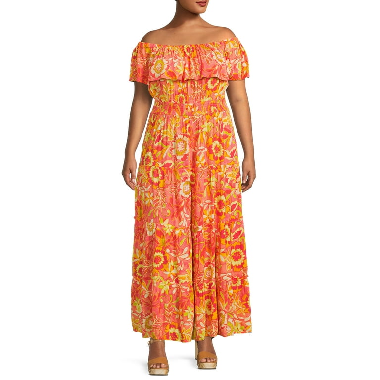 Terra & Sky, Dresses, Plus Size Terra Sky Boho Maxi Dress