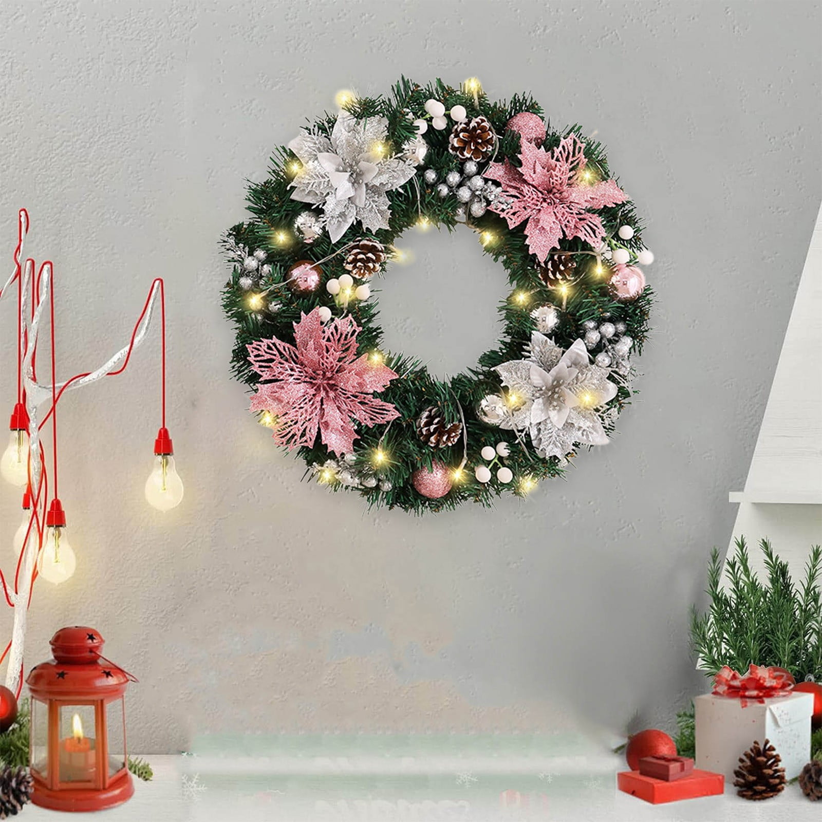 Lot De 2 Couronnes De Clochettes De Noël - Déco Murale/fenêtre Réutilisable, Ambiance Festive - 11