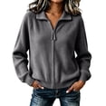 thumbnail image 3 of Axdhxbd Zip Up Cardigan Sweaters for Women Double Zipper Open Front Sweater Ribbed Knit Long Sleeve Cardigans Loose Fit Fall Winter Sweater Coats Free Size, 3 of 7