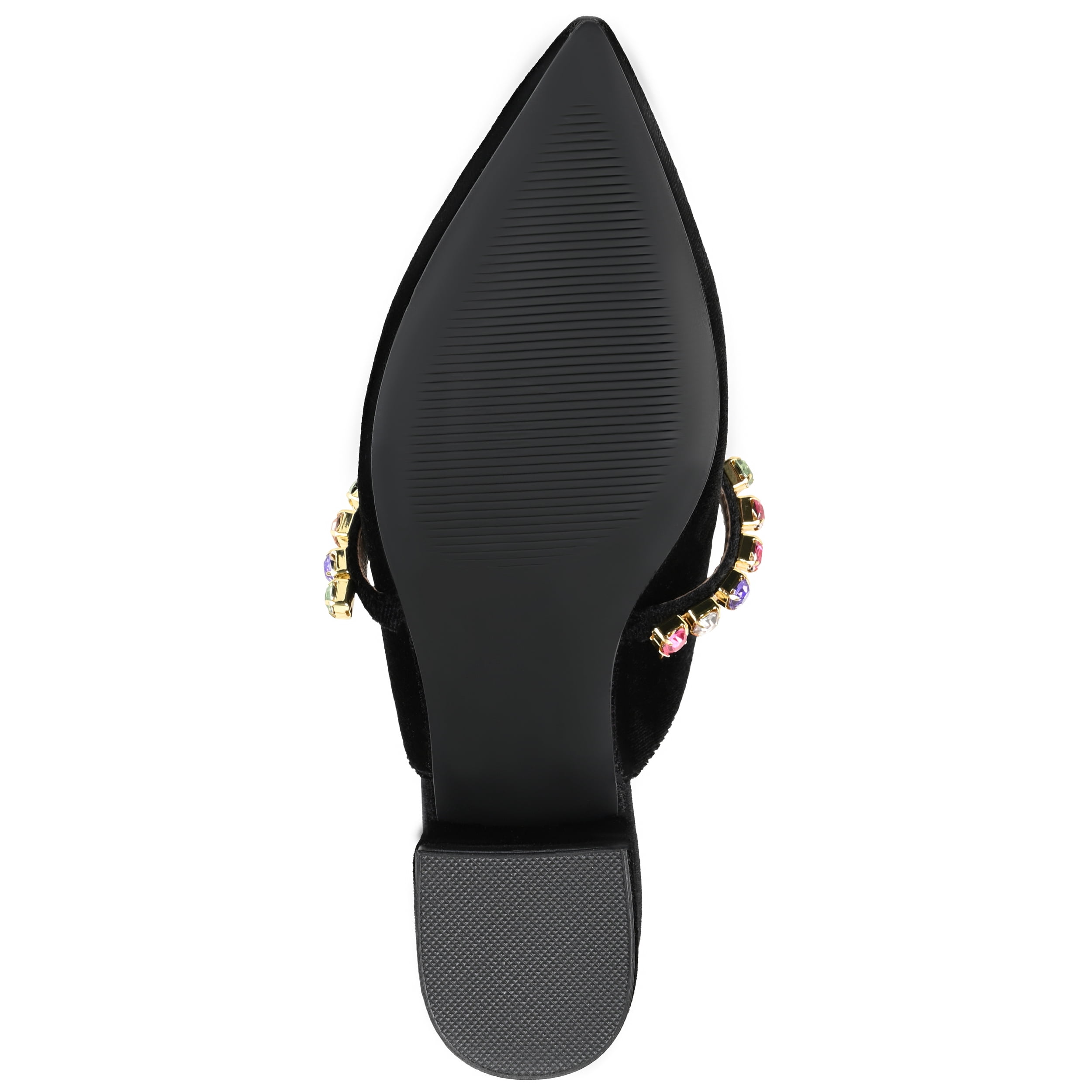 Journee Womens Jewel Mules Pointed Toe Slip On Evening Dress Flats