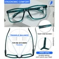 thumbnail image 5 of MARE AZZURO Oversized Square Reading Glasses Men Large Readers Big Face 100 125 150 175 200 225 250 275 300 350 400 500 600 (Turquoise, 2.5), 5 of 7