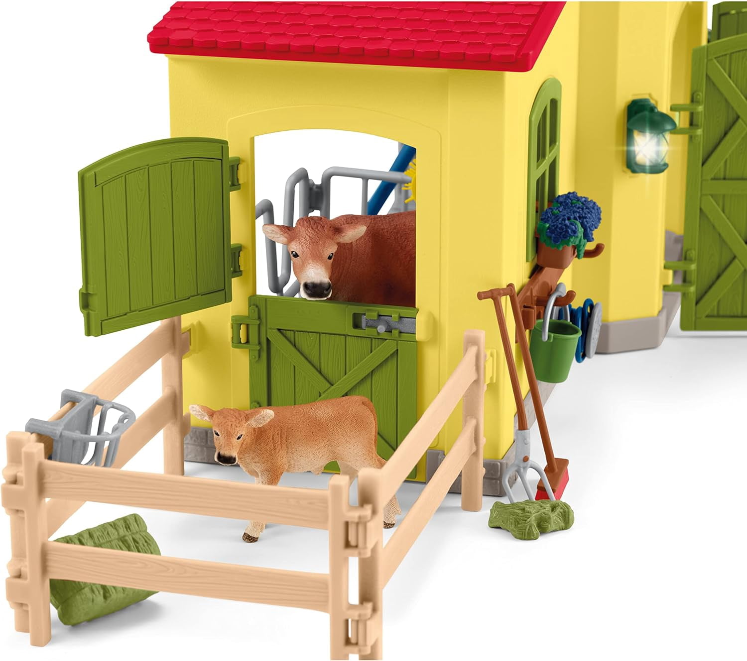 schleich Farm World - 92 PC Farm Animal Playset with Cow, Horse, Pig, Bull and Farm Accessories - Kids Modular Barn Toy for Ages 3+