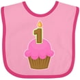 thumbnail image 3 of Inktastic Pink 1st Birthday Cupcake Girls Baby Bib, 3 of 4