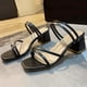 thumbnail image 3 of Sandalias Sandalias Tacón para Mujer Ropa Abrigo para Mujer Zapatos Mujer Con Correa (Negro 38), 3 of 9