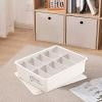 Home Underwear Storage Box with Lid - Drawer Organizer with Compartments, Multi-Grid Panty Socks Bra Organizer for Closet Bedroom, Plastic Divided Storage Case for Clothing Organization
