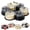 White and Black, variant on Rotating Divided Serving Tray with Lid, Portable Snack Organizer with 6 Compartment for Kitchen, Party, Picnic, Stackable Snackle Box Container for Fruits, Candy.