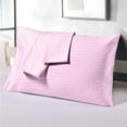 thumbnail image 5 of 1000-Thread-Count 6 Piece Sheet Set - 100% Pure Egyptian Cotton Sheets 16" Inch Deep Pocket - Soft & Smooth Quality Bedsheets (Pink Stripe) Full-XXL Size., 5 of 6