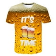 thumbnail image 2 of Lolmot Mens Shirts Fashion Casual Beer Printing Shirts Short Sleeve O-Neck Loose Tee Tops Tunic Blouse, 2 of 3