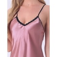 thumbnail image 5 of CAMISÓN DE LENCERÍA DE SATÉN CON ENCAJE PARA MUJER INSPIRE CHIC, SIN ESPALDA, BABYDOLL, TALLA XS, ROSA, 5 of 5
