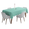 thumbnail image 1 of Vargottam Indoor/OutdoorTablecloth58x82 Inch RectangleTablecloth with Umbrella Hole and Zip- Waterproof PatioTableCloths- TableCovers for Backyard RectangularTable- Aquamarine Green, 1 of 5