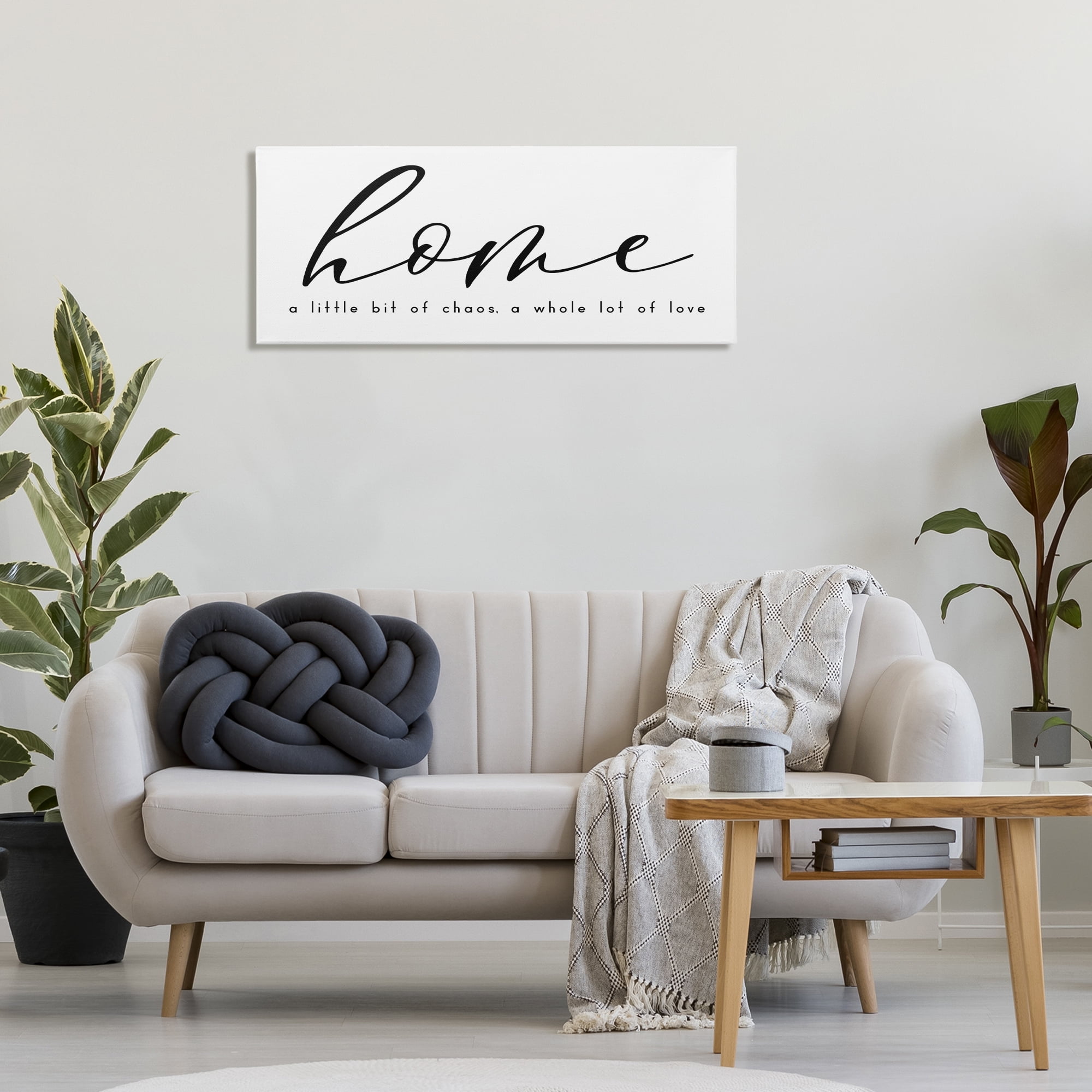 Stupell Industries Chaos & Love Phrase Typography Painting Gallery Wrapped Canvas Art Print Wall Art, 40 x 17