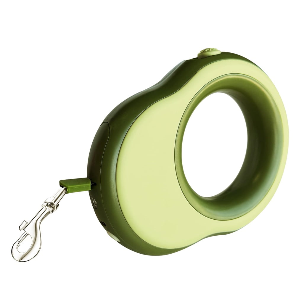 Scalable dog leash, 11.5 foot heavy-duty pet walking leather, suitable for small dogs or cats weighing 0-55 pounds, tangle free. One handed brake (green)
