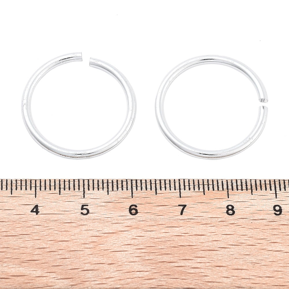1000pcs Aluminum Open Jump Rings Round Ring Silver 24x2mm Inner Diameter: 20mm