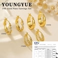 thumbnail image 2 of YEUOYEA 3 Pairs Small Huggie Hoop Earrings Set for Women, Hypoallergenic 14K Gold Plated S925 Sterling Silver Post, Jewelry Gift, 2 of 6