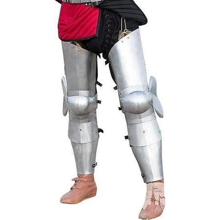 Thor Instruments Medieval Full Medieval Legs Armor Leg Guard Silver Steel