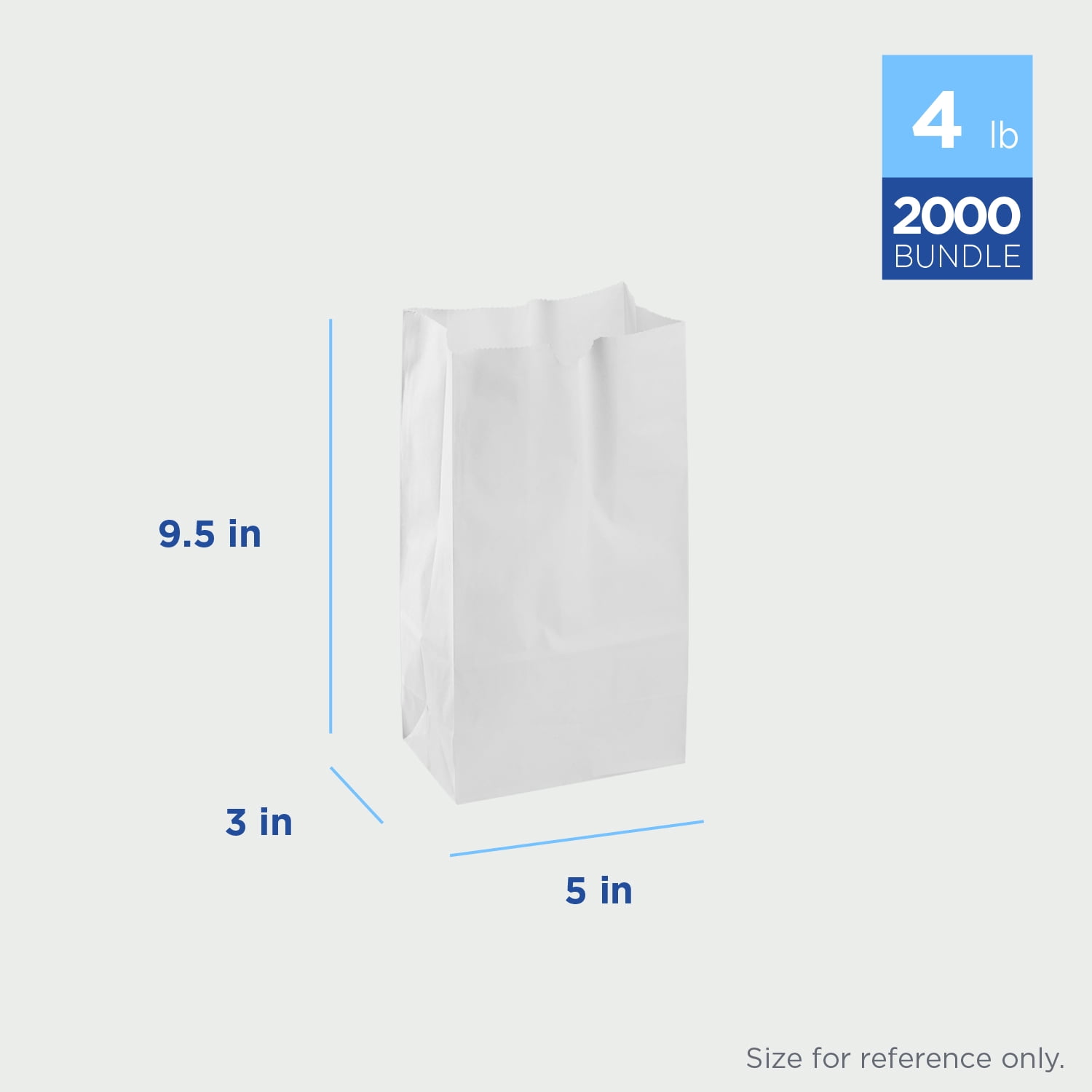 Karat White Paper Bags, 4 lb, 2,000 ct – White Paper Lunch & Snack Bags, Bulk Pack