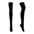 thumbnail image 2 of Naierhg Thermal socks 1 Pair Women Socks Jacquard Thigh High Over Knee Stockings Stretchy Japanese Style Autumn Winter Socks for Daily Wear Black, 2 of 8
