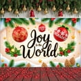 thumbnail image 2 of Christmas Theme Joy to the World Banner Red Gold Color Christmas Banner Snowflake Pattern Christmas Ornament Design Holiday Banner for Christmas Party Holiday Decoration Winter Celebration, 2 of 8