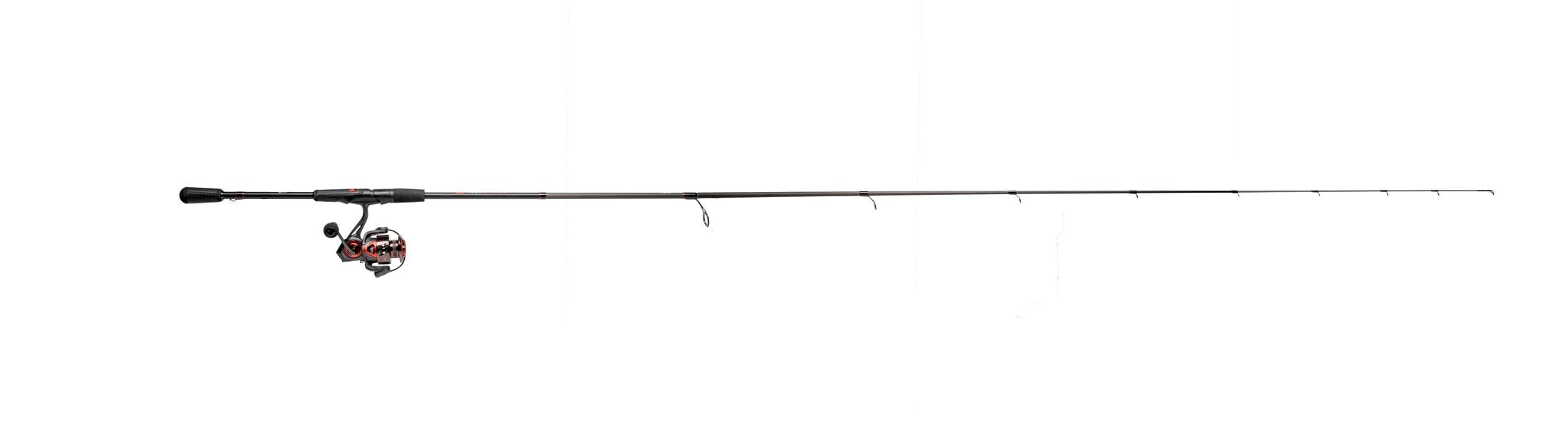 Lew’s MACH Jacked Spinning Reel and Fishing Rod Combo, 7-Foot 2-Inch Rod, Size 300 Reel, Charcoal/Black/Red