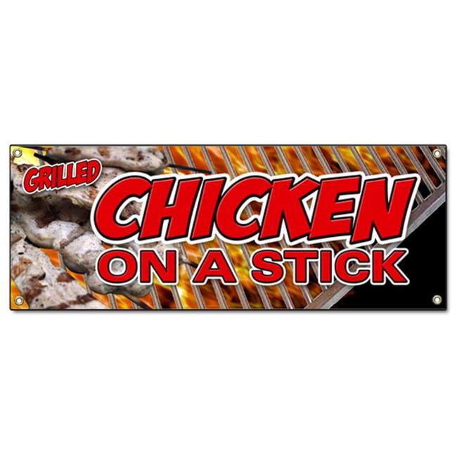 SignMission BChicken on a Stick Chicken On A Stick Banner Sign