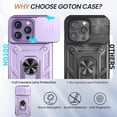 thumbnail image 3 of for iPhone 14 Pro Case with Screen Protector - Slide Camera Cover Phone Case with Ring Stand, Heavy Duty Military Grade Shockproof Rugged Bumper for iPhone 14 Pro Accessories Purple, 3 of 14