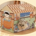 thumbnail image 2 of Cat Cardboard House Cardboard Cat House With Catnip Cat Play House Cardboard Cat House Safe Healthy Wear Resistant Portable Cat Play House With Catnip For Cats, 2 of 5