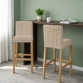 thumbnail image 2 of Brown Plaid Bar Stool Covers - Stretch Dining Chair Covers Set of 4, Gingham Checked Minimalist Modern Bar Chair Cover Removable Counter Stool Pub Chairs Slipcovers Protectors for Kitchen/Cafe, 2 of 9