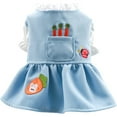 thumbnail image 1 of Vestido para perro pequeño lindo bolsillo de zanahoria azul encaje princesa vestido de cachorro falda otoño invierno grueso vacaciones ropa para mascotas vestidos para perros pequeños niña gato traje, 1 of 8