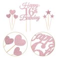 thumbnail image 6 of LOLIPPYY 1 Set 16th Birthday Cake Toppers with Glitter Heart and Star Picks for Anniversary, Party, and Celebration Decor, 6 of 7