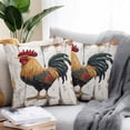 thumbnail image 2 of Retro Rooster Outdoor Pillow Covers Pack of 2 Watercolor Wooden Grain Waterproof Throw Pillow Covers Decorative Cushion Cases for Patio Garden Tent Balcony Couch 18x18 inch, 2 of 8
