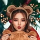 thumbnail image 4 of Diadema con orejas de oso, de peluche, suave, para maquillaje, accesorio de disfraz de oso, diadema esponjosa con forma de animal para mujeres y niñas., 4 of 7