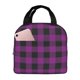 thumbnail image 1 of Easygdp Purple Black Plaid Bolsa Térmica Premium - Tela Oxford Impermeable, Gran Capacidad, Bolsillo Frontal, Unisex para Trabajo, Escuela, Actividades al Aire Libre y Picnics, 1 of 8