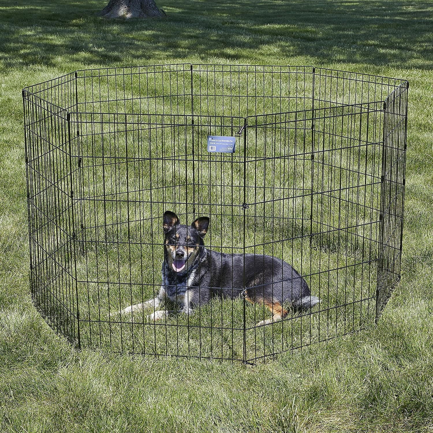 MidWest Black Exercise Pen No Door 8 Panel