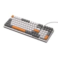 thumbnail image 2 of [Se ha subido el video] (Eje ​​Naranja Blanco-Rojo) Teclado K3 980 Gaming 100 teclas Teclado computadora para juegos oficina electrónicos personalizado (Naranja Blanco) (eje rojo), 2 of 9