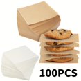 thumbnail image 2 of 100Pcs Plastic-Coated Kraft Cake Slicer Sheets 5.9"x5.9", Non-Stick Greaseproof Food Separators, Square Deli Liners for Baking, Burger Stacking, Cookie & Meat Patty Divider, for Home/Restaurant Use, 2 of 5